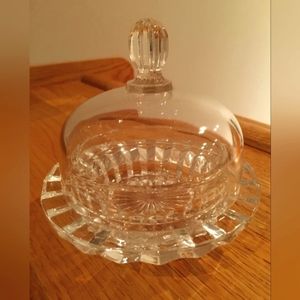 Mikasa Salina Lead Crystal Dome Covered Butter Condiment Jam